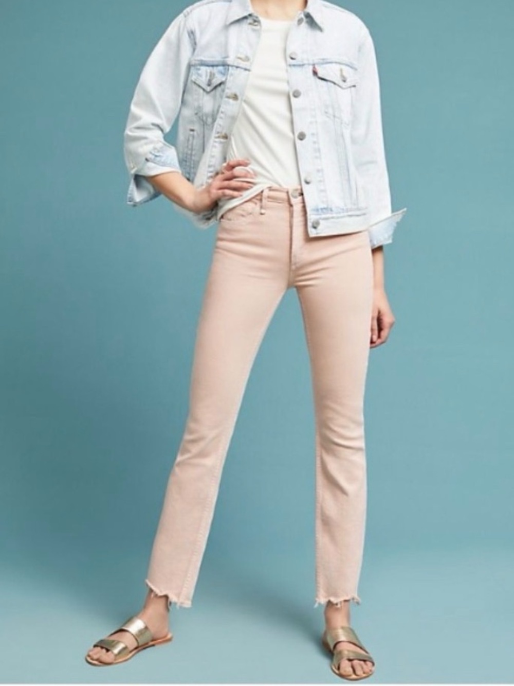 McGuire Denim Valletta Straight Pink Pale Peach Jeans Size 29